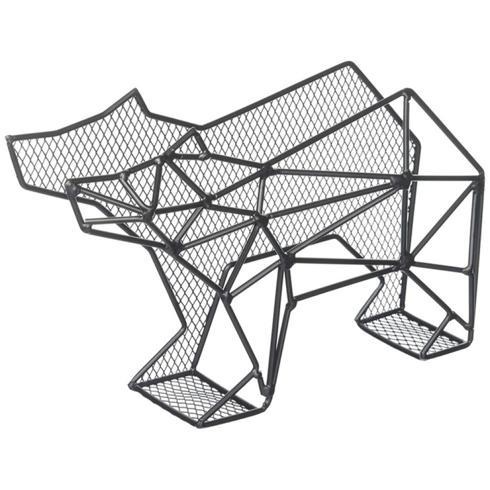 Förvaringsställ i metall, stående eller vägghängd, BEAR, 25 x 7,7 x H 15,6 cm, Svart i gruppen Förvaring / Hallförvaring / Krokar och hängare hos SmartaSaker.se (40870)