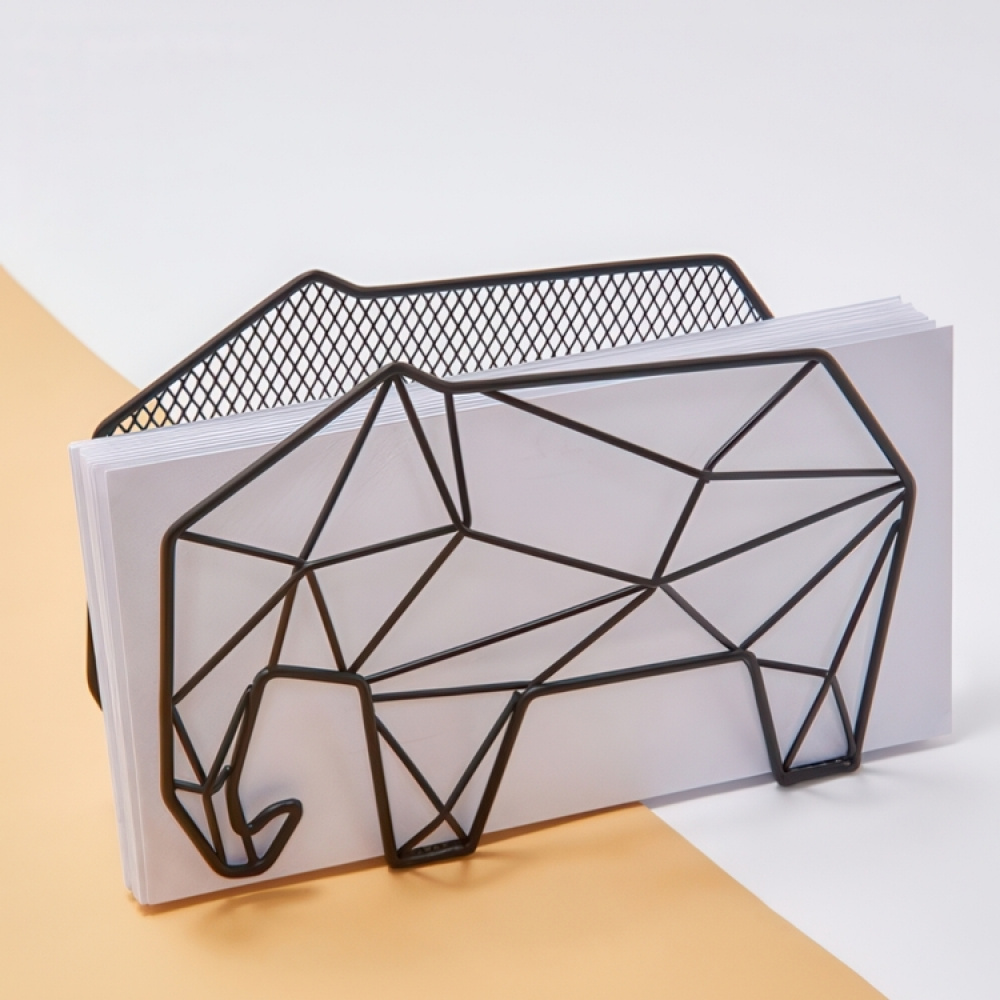 Förvaringsställ i metall, stående eller vägghängd, ELEPHANT, 20 x 9 x H 15 cm, Svart i gruppen Förvaring / Hallförvaring / Krokar och hängare hos SmartaSaker.se (40871)