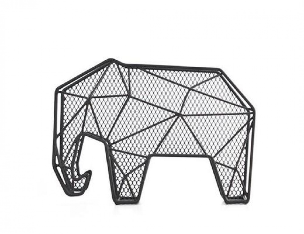 Förvaringsställ i metall, stående eller vägghängd, ELEPHANT, 20 x 9 x H 15 cm, Svart i gruppen Förvaring / Hallförvaring / Krokar och hängare hos SmartaSaker.se (40871)