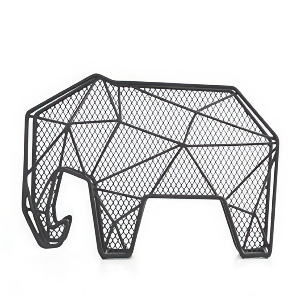Förvaringsställ i metall, stående eller vägghängd, ELEPHANT, 20 x 9 x H 15 cm, Svart i gruppen Förvaring / Hallförvaring / Krokar och hängare hos SmartaSaker.se (40871)