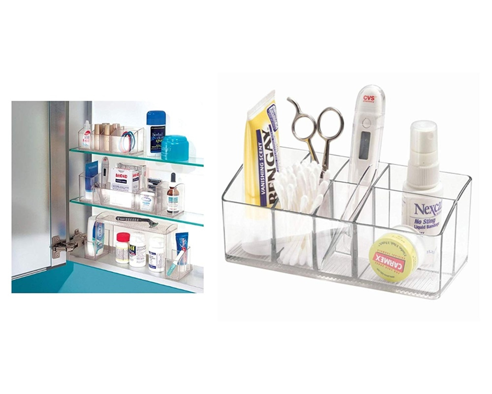 Förvaringsställ, Litet, 7 fack, IN CABINET ORGANIZER, 17,8 x 7,6 x H 7 cm, Transparent i gruppen Förvaring / Badrumsförvaring / Sminkförvaring hos SmartaSaker.se (40873)