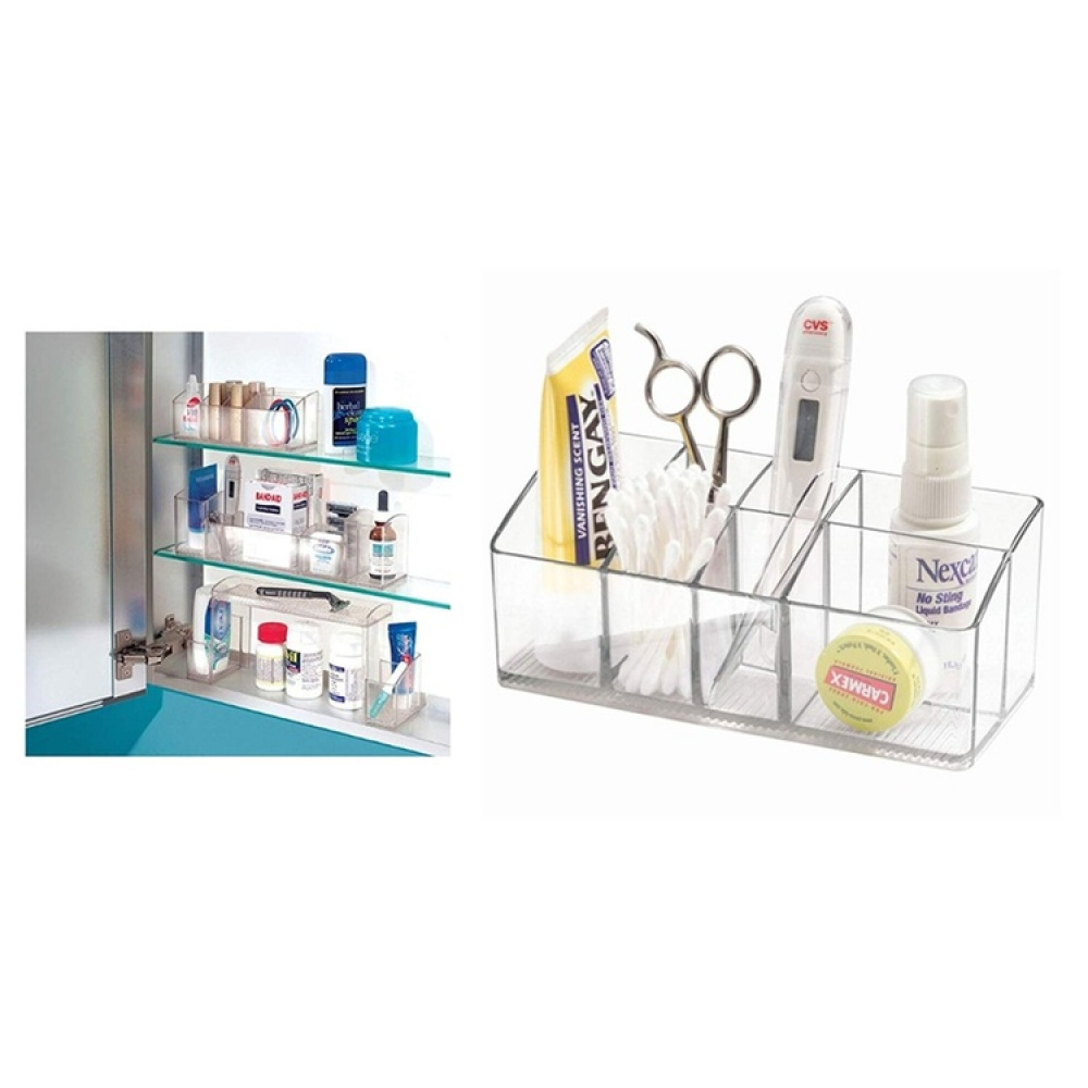 Förvaringsställ, Litet, 7 fack, IN CABINET ORGANIZER, 17,8 x 7,6 x H 7 cm, Transparent i gruppen Förvaring / Badrumsförvaring / Sminkförvaring hos SmartaSaker.se (40873)