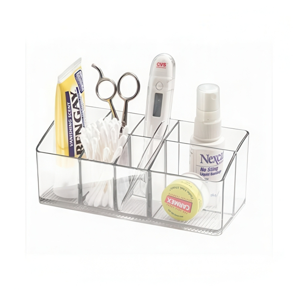 Förvaringsställ, Litet, 7 fack, IN CABINET ORGANIZER, 17,8 x 7,6 x H 7 cm, Transparent i gruppen Förvaring / Badrumsförvaring / Sminkförvaring hos SmartaSaker.se (40873)