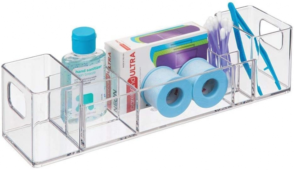 Förvaringsställ, långsmalt, CLARITY ORGANIZER, 30,5 x 7,6 x H 7,6 cm, Klar i gruppen Förvaring / Badrumsförvaring hos SmartaSaker.se (40875)