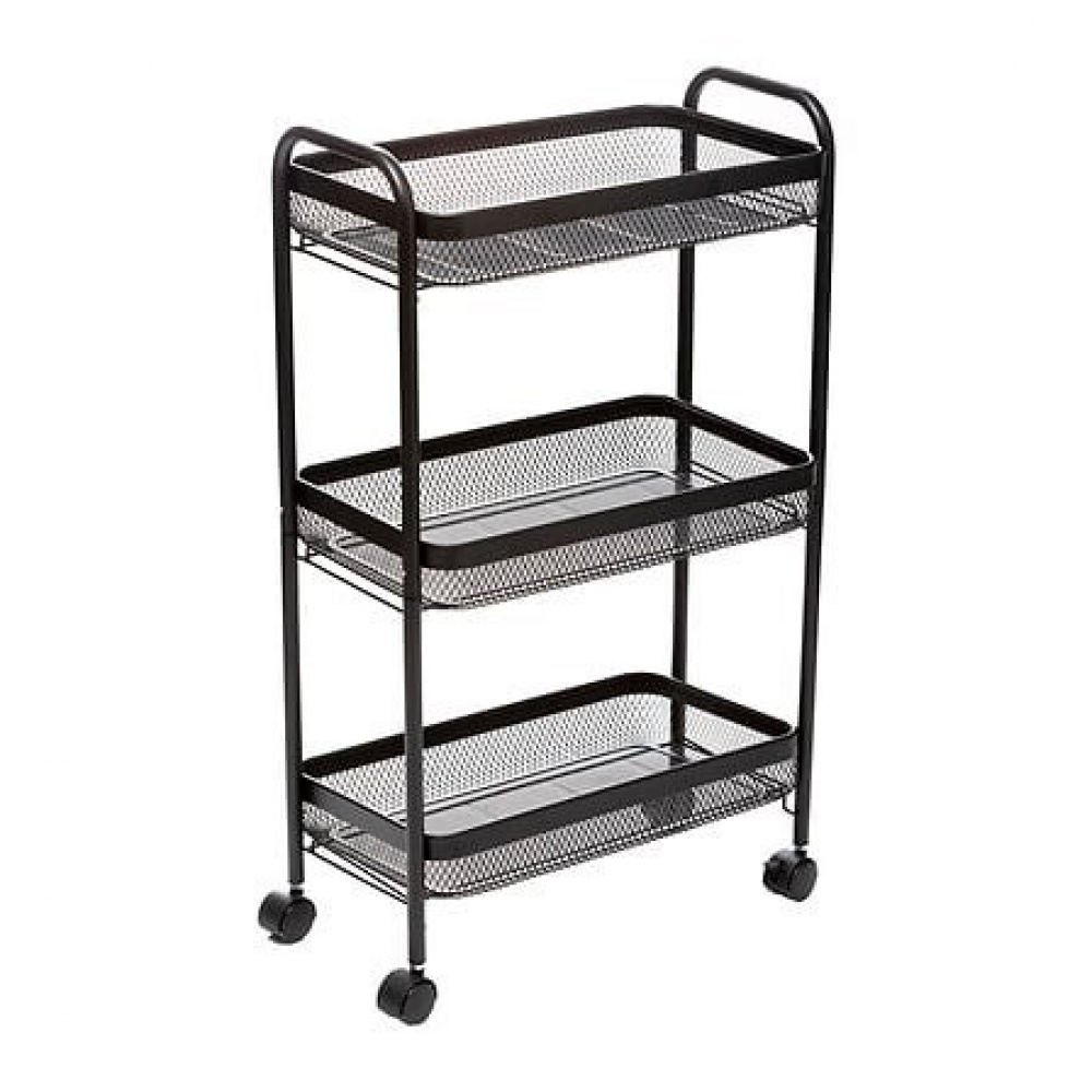 Förvaringsvagn i metall, MAYAJ BASKET TROLLEY, 46,5 x 26,5 x H 79 cm, Svart i gruppen Förvaring / Köksförvaring hos SmartaSaker.se (40883)