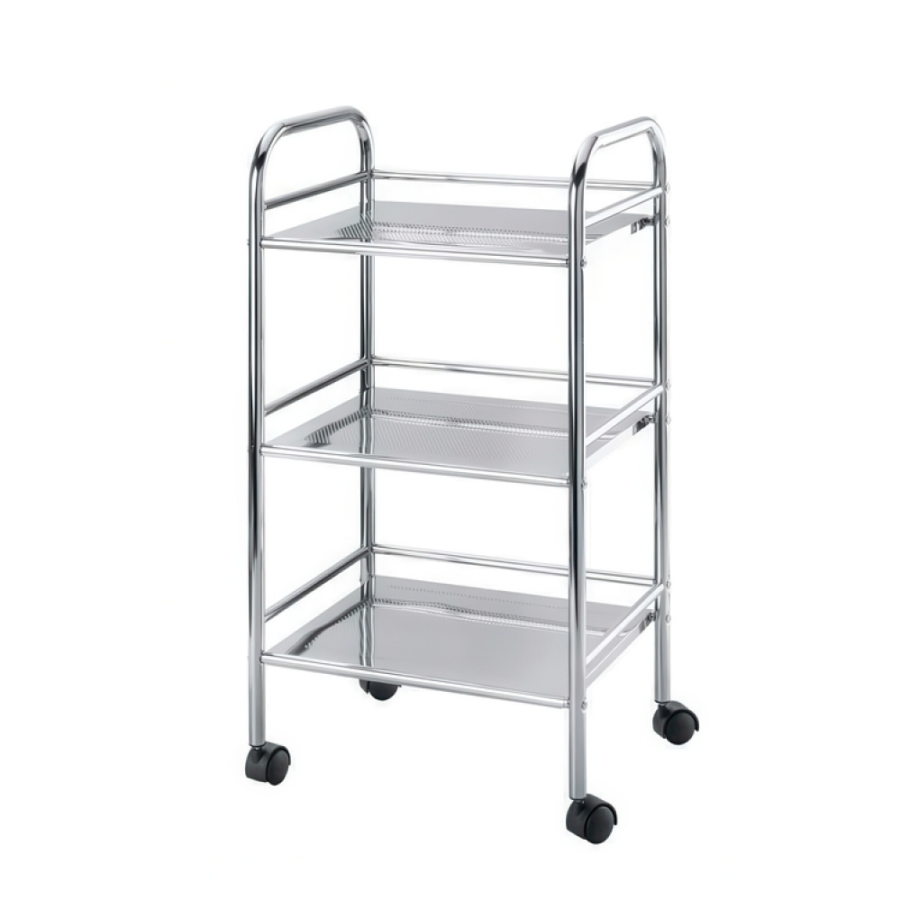 Förvaringsvagn med 3 hyllor, CHROME HOUSHOLD TROLLEY, 41 x 32 x H 75 cm, Krom i gruppen Förvaring / Köksförvaring hos SmartaSaker.se (40884)