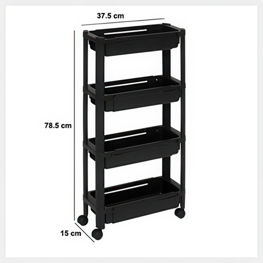 Förvaringsvagn, 4 TIERS EXTEND TROLLEY, 37,5~60 x 15 x H 78,5 cm i gruppen Förvaring / Hallförvaring hos SmartaSaker.se (40887)