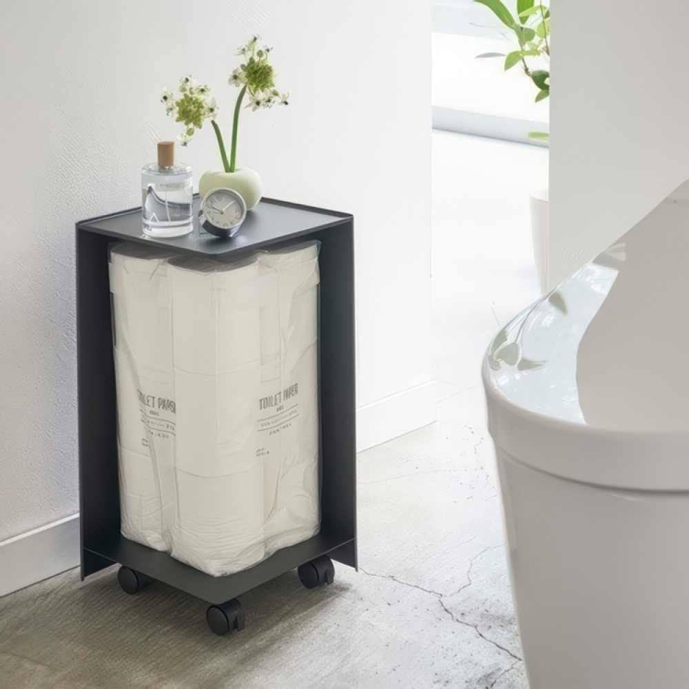 Förvaringsvagn, Fyrkantig, TOWER ROLLING ORGANISER, 24 x 24 x H 44 cm, Svart i gruppen Förvaring / Köksförvaring hos SmartaSaker.se (40888)