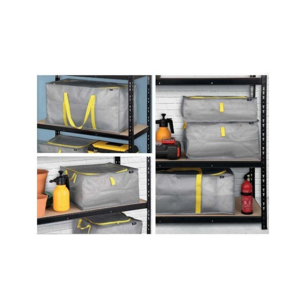 Förvaringsväska, Extra Stark, 180 L TAURUS SUPER TOUGH XXL, 90 x 45 x H 45 cm, Silvergrå / Gul i gruppen Förvaring / Förråd- och garageförvaring / Förvaringsväskor hos SmartaSaker.se (40894)
