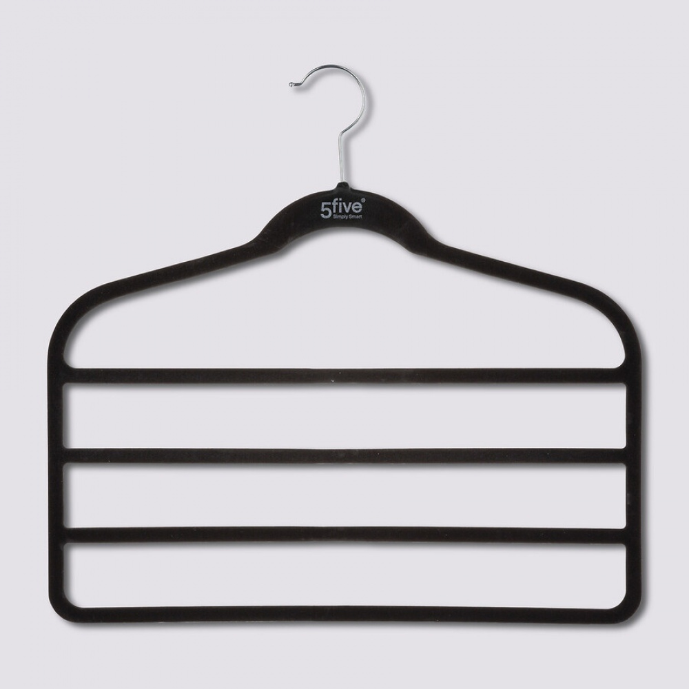 Galgar för 4 par byxor, 2 st, VELVET PANT HANGERS, 45 cm, Svart i gruppen Förvaring / Garderobsförvaring / Galgar och hängare hos SmartaSaker.se (40899)
