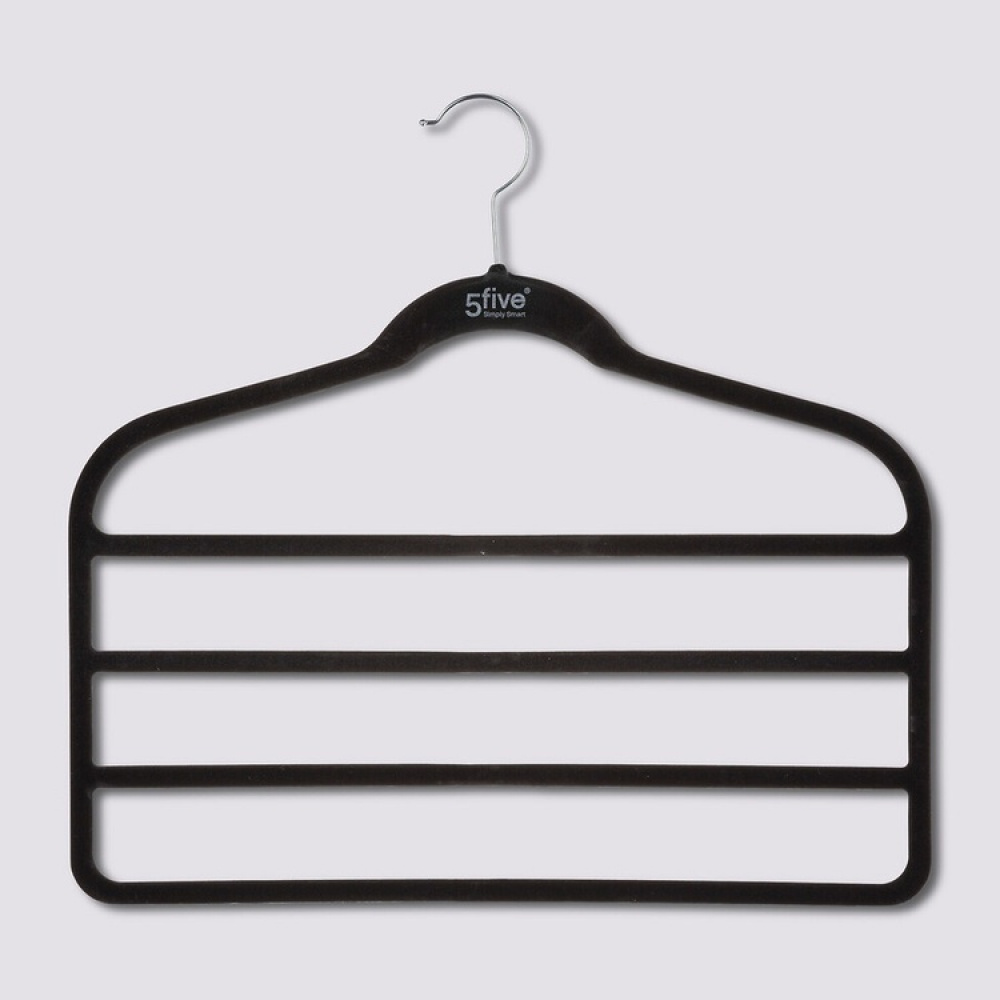 Galgar för 4 par byxor, 2 st, VELVET PANT HANGERS, 45 cm, Svart i gruppen Förvaring / Garderobsförvaring / Galgar och hängare hos SmartaSaker.se (40899)