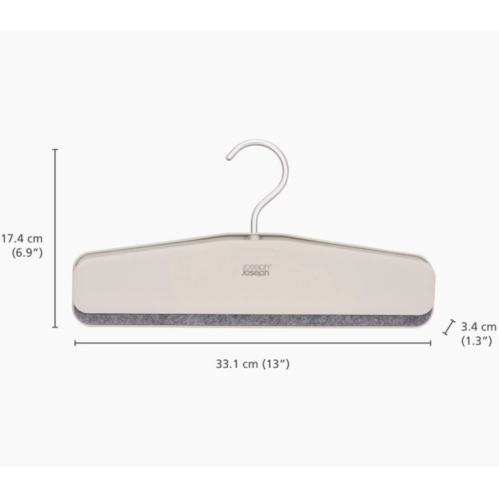 Galgar för byxor och kjolar, 2 st, ORDERLY EASY GRIP, Joseph Joseph, Grå-Beige i gruppen Förvaring / Garderobsförvaring / Galgar och hängare hos SmartaSaker.se (40900)