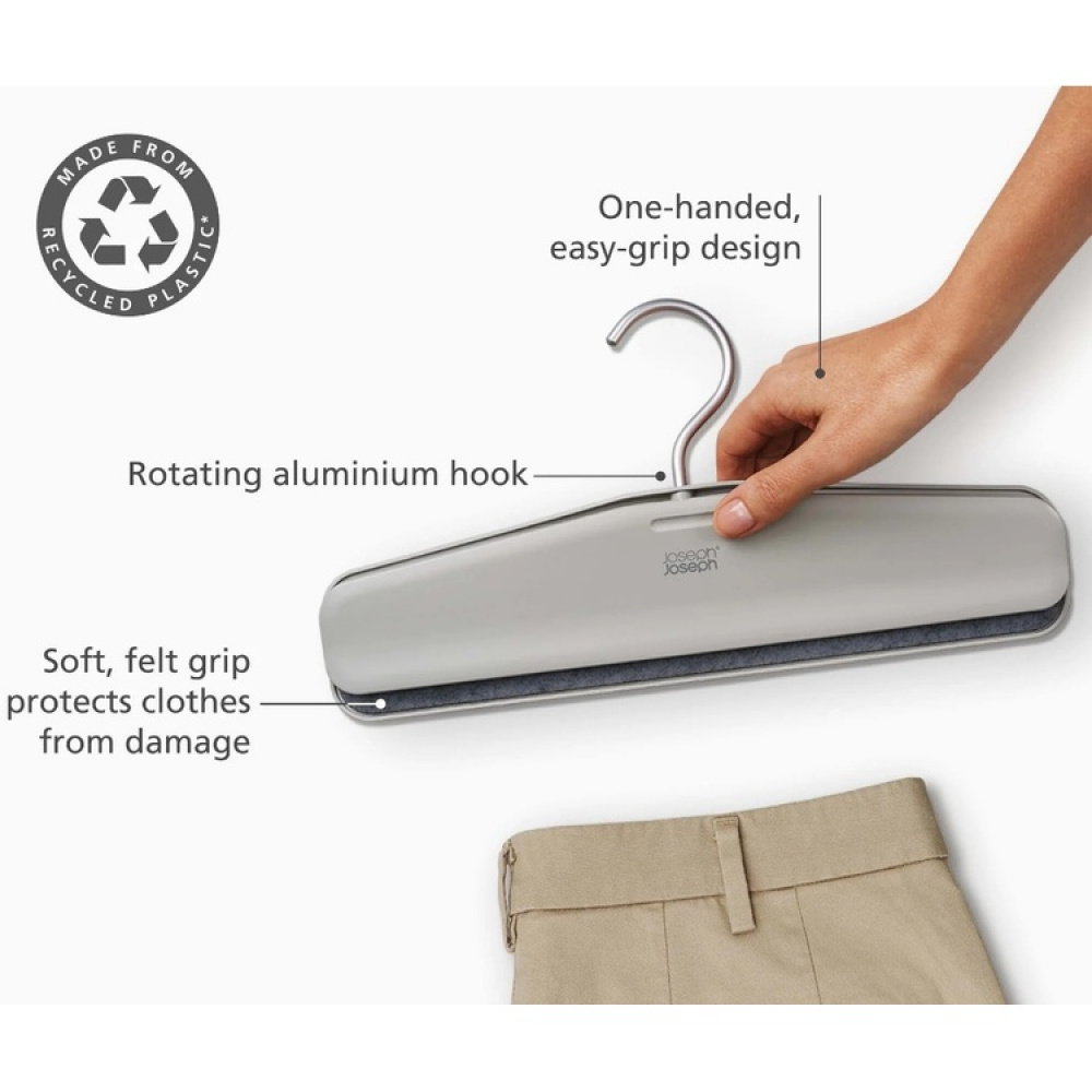 Galgar för byxor och kjolar, 2 st, ORDERLY EASY GRIP, Joseph Joseph, Grå-Beige i gruppen Förvaring / Garderobsförvaring / Galgar och hängare hos SmartaSaker.se (40900)