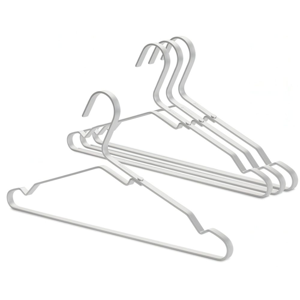 Galgar i Aluminium, 4 st, BRABANTIA NO STRETCH, 42 cm i gruppen Förvaring / Garderobsförvaring / Galgar och hängare hos SmartaSaker.se (40905)