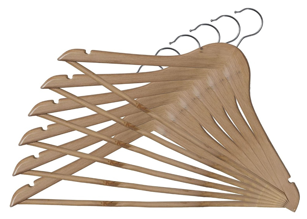 Galgar i trä, 6 st, BIG PACK MISTER COAT HANGERS, 44 cm, Natur i gruppen Förvaring / Garderobsförvaring / Galgar och hängare hos SmartaSaker.se (40910)