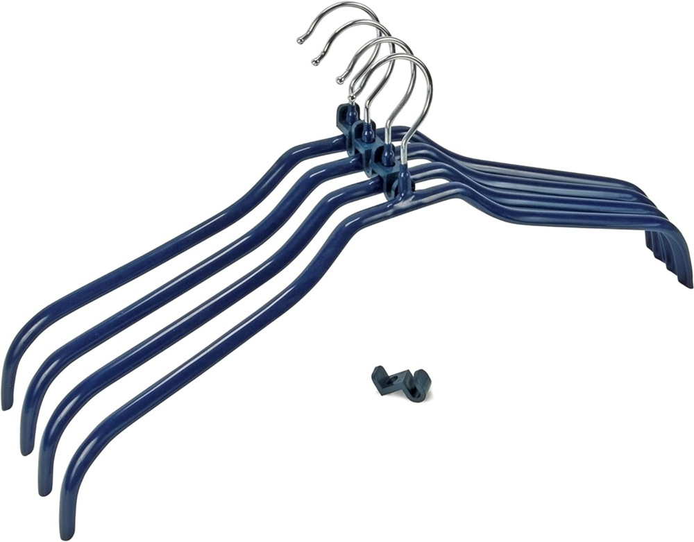 Galgar med extra krok, 4 st, BLUE CASCADE, 42 cm, Blåa i gruppen Förvaring / Garderobsförvaring / Galgar och hängare hos SmartaSaker.se (40912)
