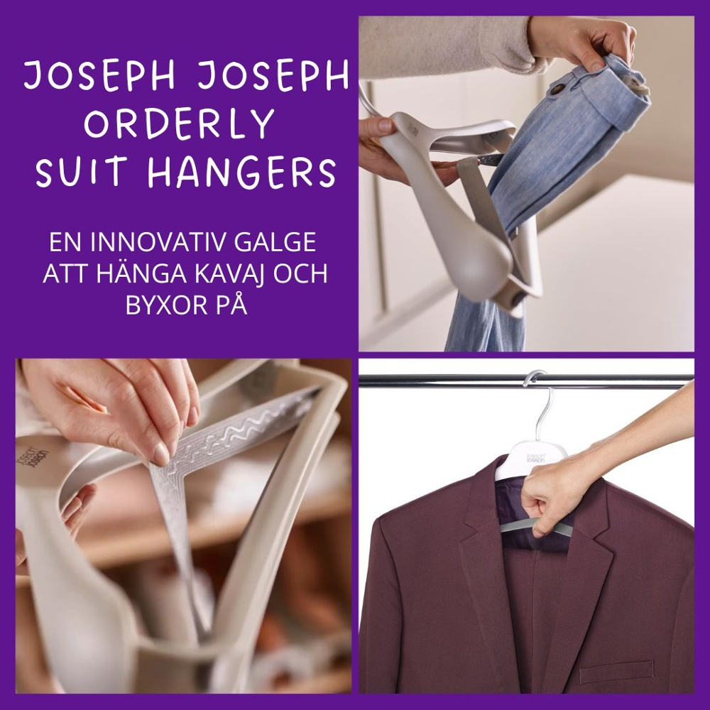 Galgar, 2 st, ORDERLY SUIT HANGERS, Joseph Joseph, 42 cm, Grå-Beige i gruppen Förvaring / Garderobsförvaring / Galgar och hängare hos SmartaSaker.se (40914)
