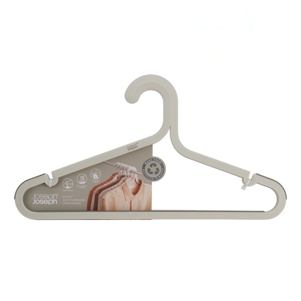 Galgar, Anti slip, 5 st, ORDERLY ANTI-TANGLE, Joseph Joseph, 41,5 cm, Grå-Beige i gruppen Förvaring / Garderobsförvaring / Galgar och hängare hos SmartaSaker.se (40916)