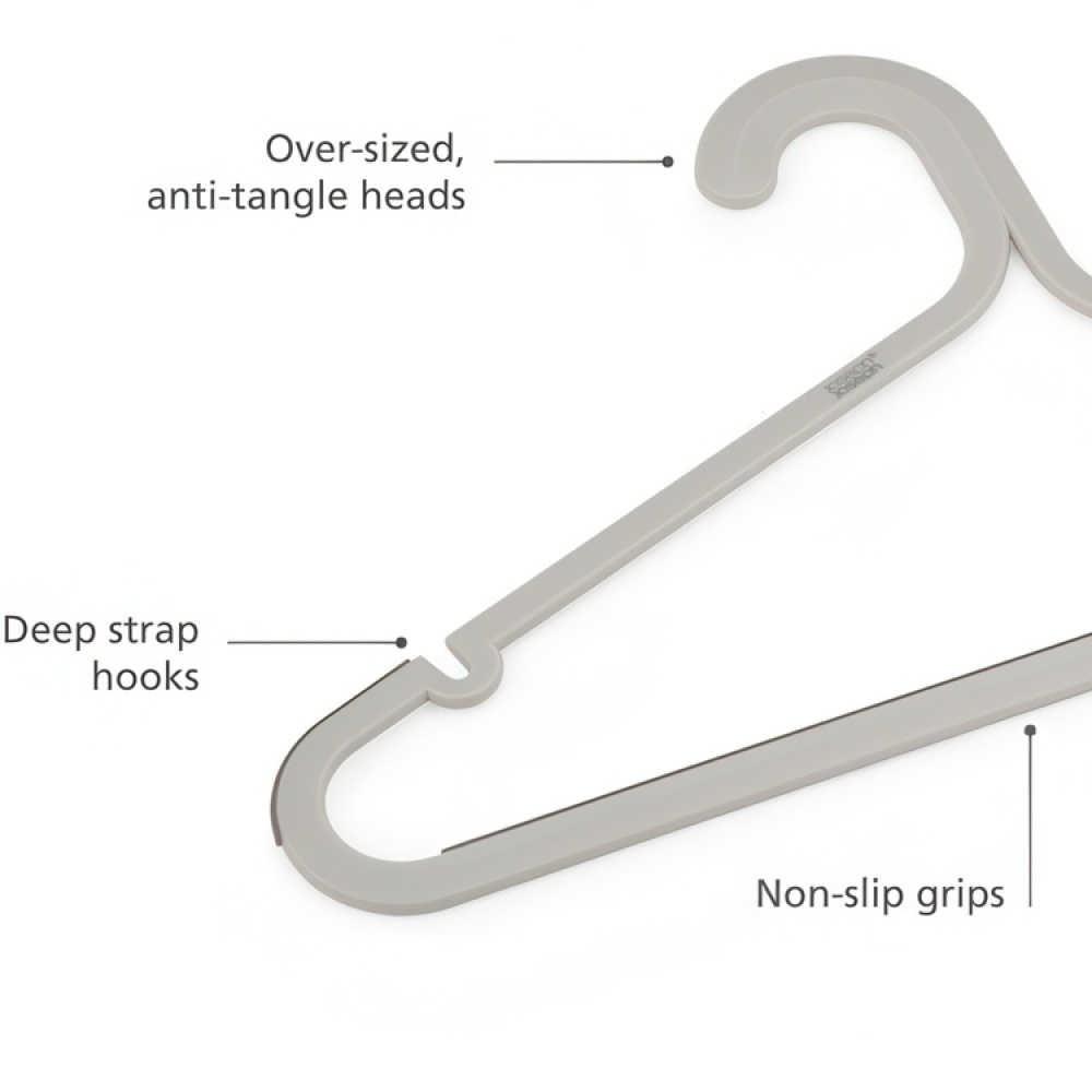 Galgar, Anti slip, 5 st, ORDERLY ANTI-TANGLE, Joseph Joseph, 41,5 cm, Grå-Beige i gruppen Förvaring / Garderobsförvaring / Galgar och hängare hos SmartaSaker.se (40916)