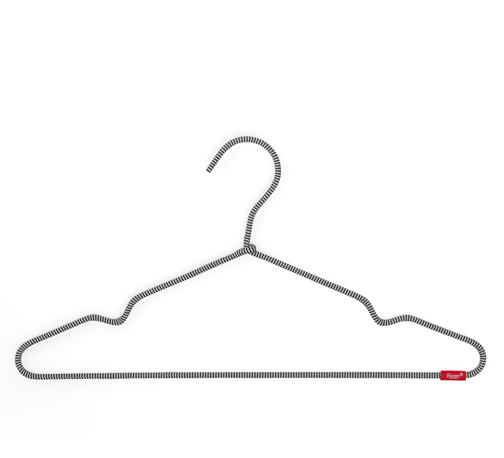 Galgar, Tygklädd metall, 6 st, PREMIUM NON-SLIP HANGERS, 40 cm, Svarta / grå i gruppen Förvaring / Garderobsförvaring / Galgar och hängare hos SmartaSaker.se (40920)