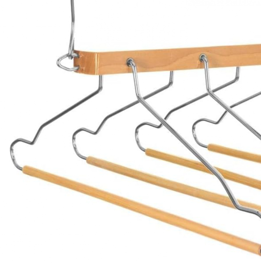Galge för 4 par byxor / skjortor, CASCADE WOOD HANGER, Natur i gruppen Förvaring / Garderobsförvaring / Galgar och hängare hos SmartaSaker.se (40924)