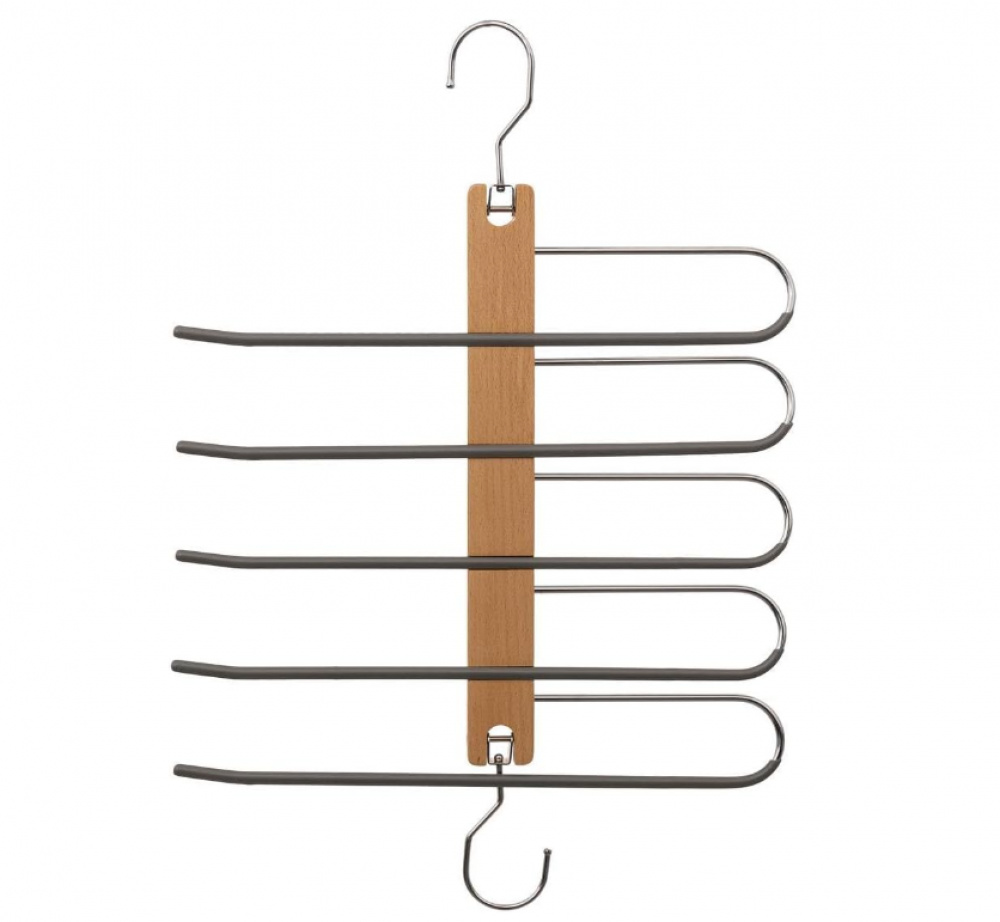 Galge för 5 par byxor, CASCADE PANT HANGER, Natur / Grå i gruppen Förvaring / Garderobsförvaring / Galgar och hängare hos SmartaSaker.se (40928)