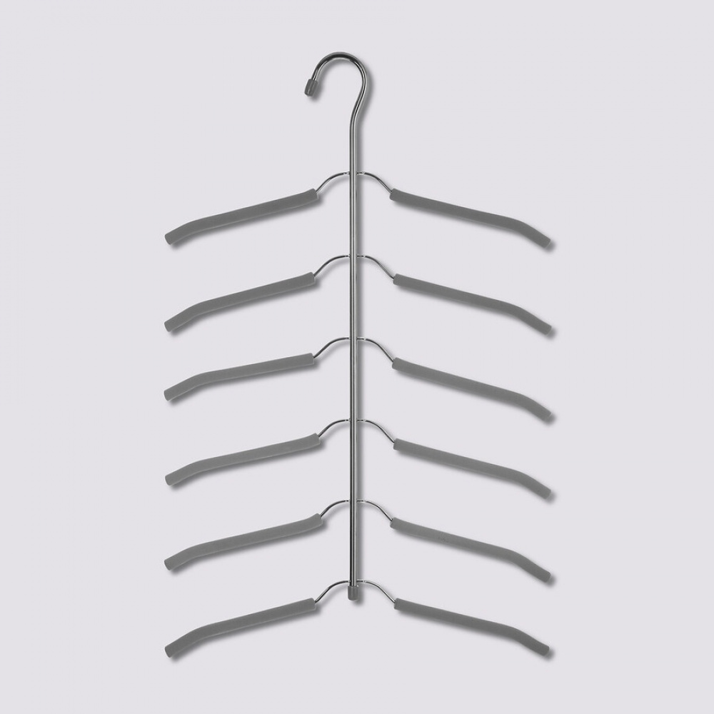 Galge för 6 Skjortor, SOFT CASCADE HANGER, 37 cm, Silver / Grå i gruppen Förvaring / Garderobsförvaring / Galgar och hängare hos SmartaSaker.se (40929)