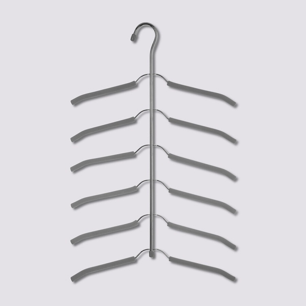 Galge för 6 Skjortor, SOFT CASCADE HANGER, 37 cm, Silver / Grå i gruppen Förvaring / Garderobsförvaring / Galgar och hängare hos SmartaSaker.se (40929)