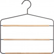 Galge för byxor, Metall och trä, STRONG 3-PANTS HANGER, 34 x H 36 cm, Svart / Natur Galge för byxor, Metall och trä, STRONG 3-PANTS HANGER, 34 x H 36 cm, Svart / Natur