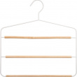 Galge för byxor, Metall och trä, STRONG 3-PANTS HANGER, 34 x H.36 cm, Vit / Natur Galge för byxor, Metall och trä, STRONG 3-PANTS HANGER, 34 x H.36 cm, Vit / Natur