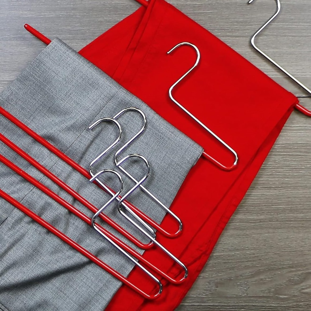 Galge för Byxor, Anti-Slip, MAWA CLASSIC HOSENBÃœGEL, 35 cm, Röd / Silver i gruppen Förvaring / Garderobsförvaring / Galgar och hängare hos SmartaSaker.se (40934)