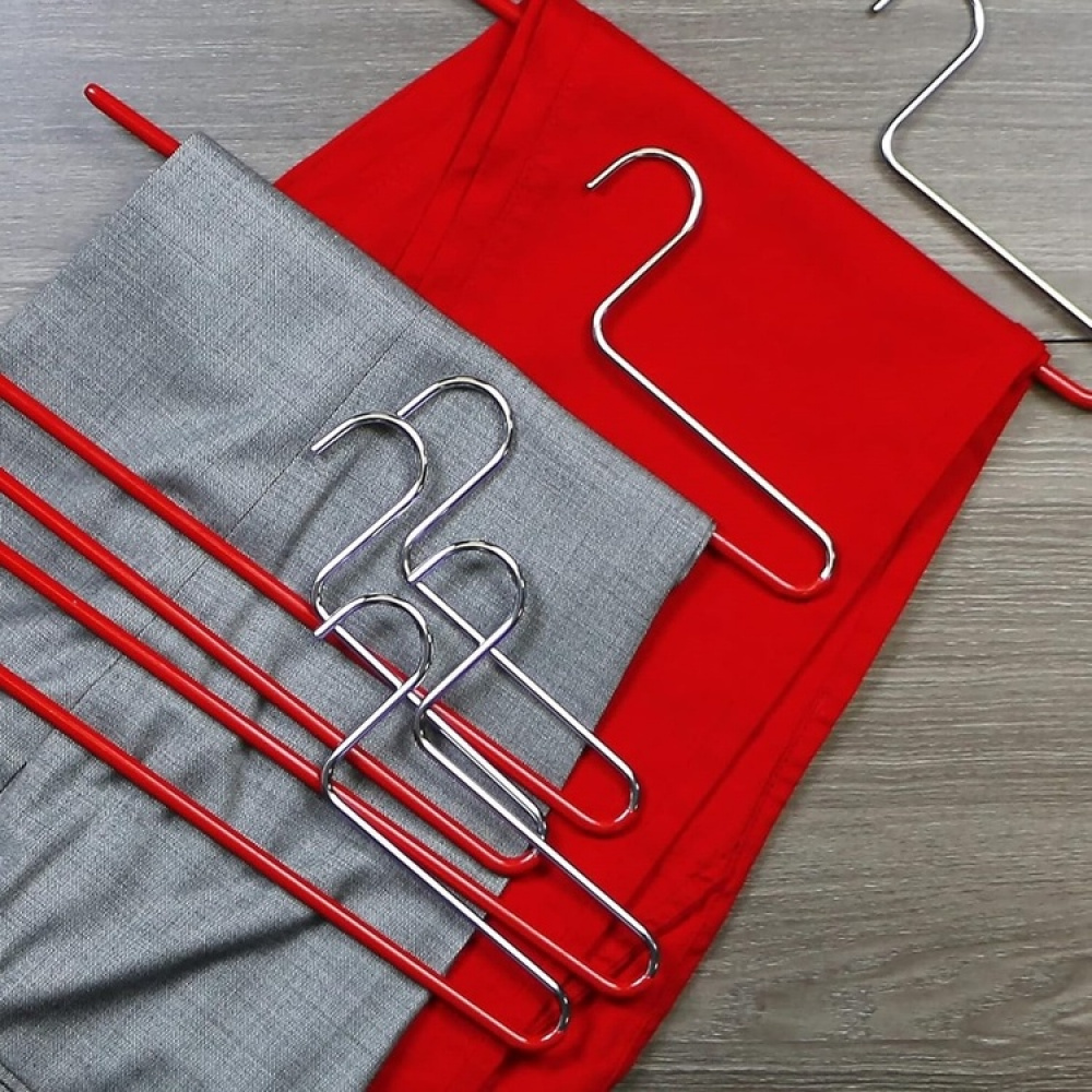 Galge för Byxor, Anti-Slip, MAWA CLASSIC HOSENBÜGEL, 35 cm, Röd / Silver i gruppen Förvaring / Garderobsförvaring / Galgar och hängare hos SmartaSaker.se (40934)