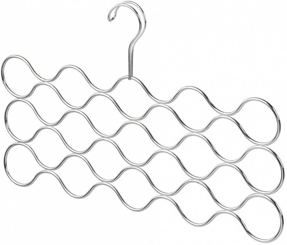 Galge för sjalar i metall , WAVE 23 LOOP, 42 x H 26 cm, Silver i gruppen Förvaring / Garderobsförvaring / Galgar och hängare hos SmartaSaker.se (40948)