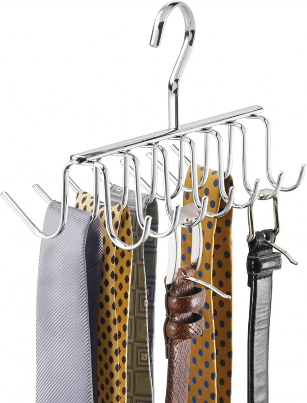 Galge i metall för Slipsar och Skärp, AXIS TIE & BELT RACK, Silver i gruppen Förvaring / Garderobsförvaring / Galgar och hängare hos SmartaSaker.se (40962)