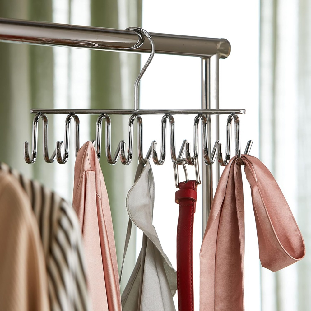 Galge i metall för Slipsar och Skärp, AXIS TIE & BELT RACK, Silver i gruppen Förvaring / Garderobsförvaring / Galgar och hängare hos SmartaSaker.se (40962)