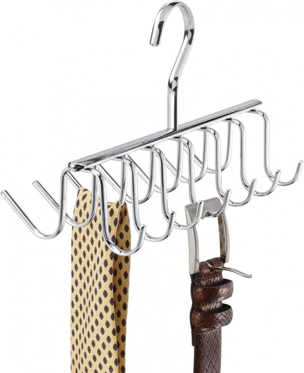 Galge i metall för Slipsar och Skärp, AXIS TIE & BELT RACK, Silver i gruppen Förvaring / Garderobsförvaring / Galgar och hängare hos SmartaSaker.se (40962)