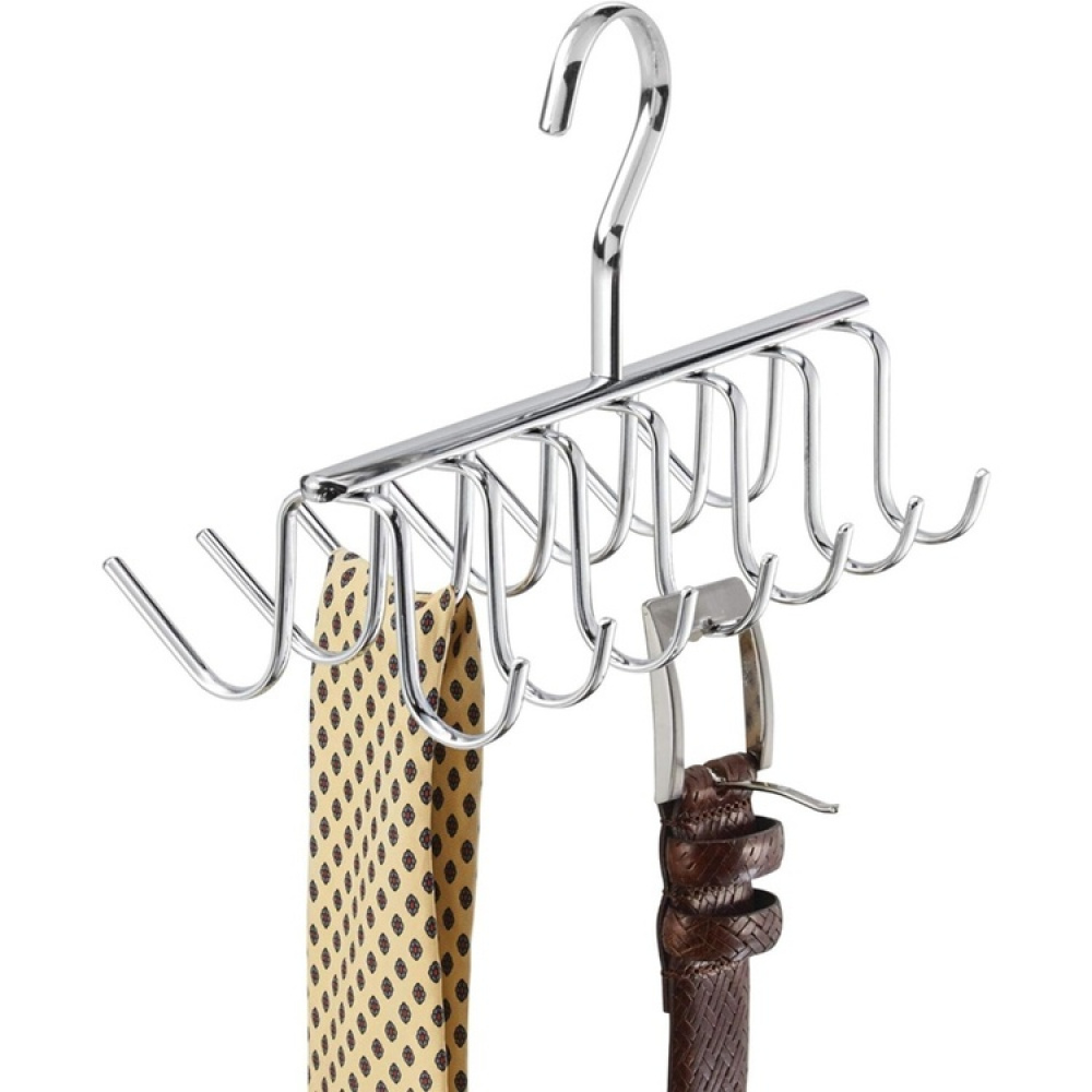 Galge i metall för Slipsar och Skärp, AXIS TIE & BELT RACK, Silver i gruppen Förvaring / Garderobsförvaring hos SmartaSaker.se (40962)