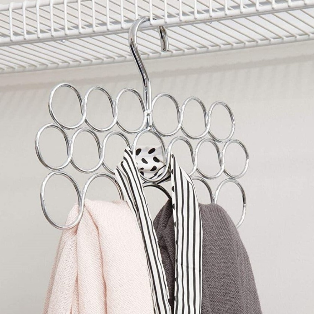 Galge i metall, för sjalar och scarfs, 18 SMALL LOOPS, Silver i gruppen Förvaring / Garderobsförvaring / Galgar och hängare hos SmartaSaker.se (40967)