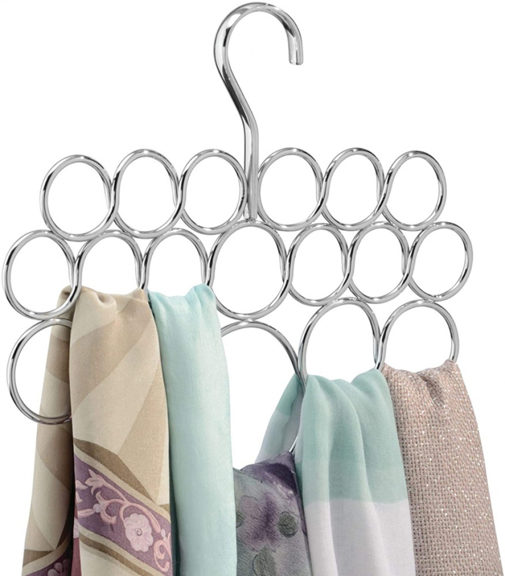 Galge i metall, för sjalar och scarfs, 18 SMALL LOOPS, Silver i gruppen Förvaring / Garderobsförvaring / Galgar och hängare hos SmartaSaker.se (40967)