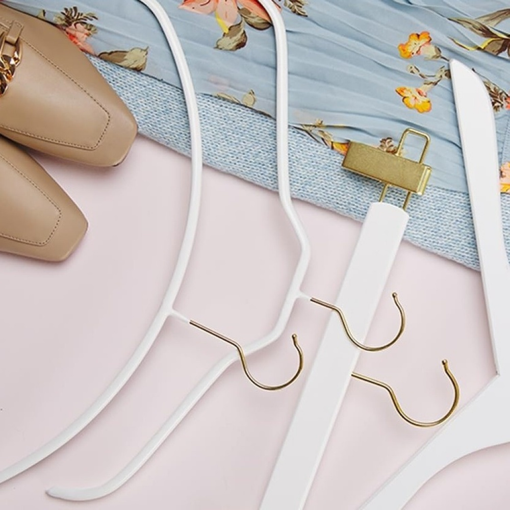 Galge, Extra tunn, Anti-Slip, MAWA THIN SPECIAL, 42 cm, Pärlvit / Guld i gruppen Förvaring / Garderobsförvaring / Galgar och hängare hos SmartaSaker.se (40981)