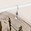 Galgkrokar med klämmor, 4 st, ANTI-SLIP, Silver / Vit Galgkrokar med klämmor, 4 st, ANTI-SLIP, Silver / Vit