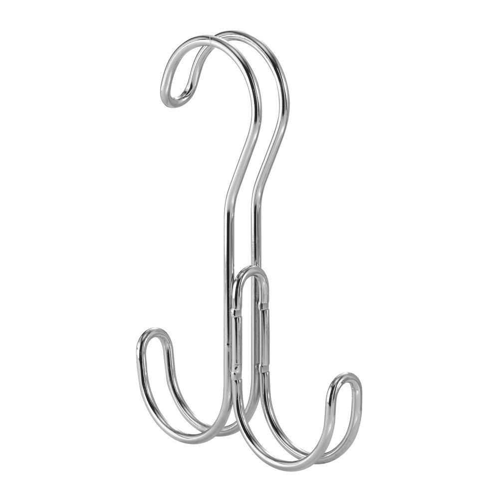 Garderobsstångs Krokar, 2 krokar, DOUBLE S-HOOK, Silver i gruppen Förvaring / Garderobsförvaring / Galgar och hängare hos SmartaSaker.se (40987)