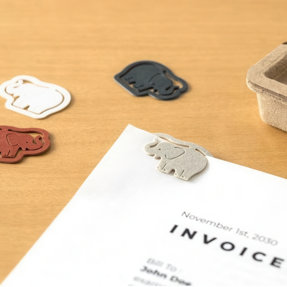 Gem av återvunnen papp, Elefanter, 16 st, P-CLIPS - PAPER ELEPHANTS, Midori, Mix i gruppen Förvaring / Kontorsmaterial hos SmartaSaker.se (40989)