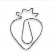 Gem, jordgubbar, 30 st, D-CLIPS STRAWBERRY, Midori, Rosa / silver Gem, jordgubbar, 30 st, D-CLIPS STRAWBERRY, Midori, Rosa / silver