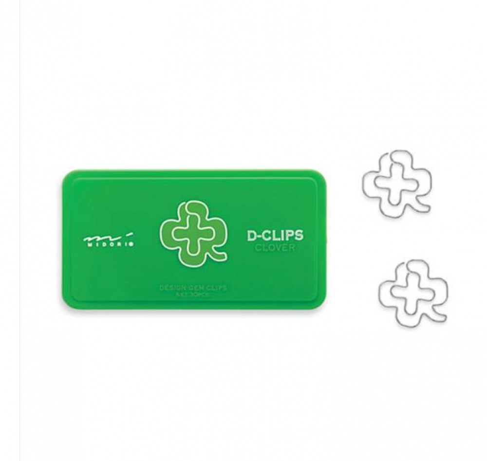 Gem, klöverblad, 30 st, D-CLIPS CLOVER, Grön / silver i gruppen Förvaring / Kontorsmaterial hos SmartaSaker.se (41001)