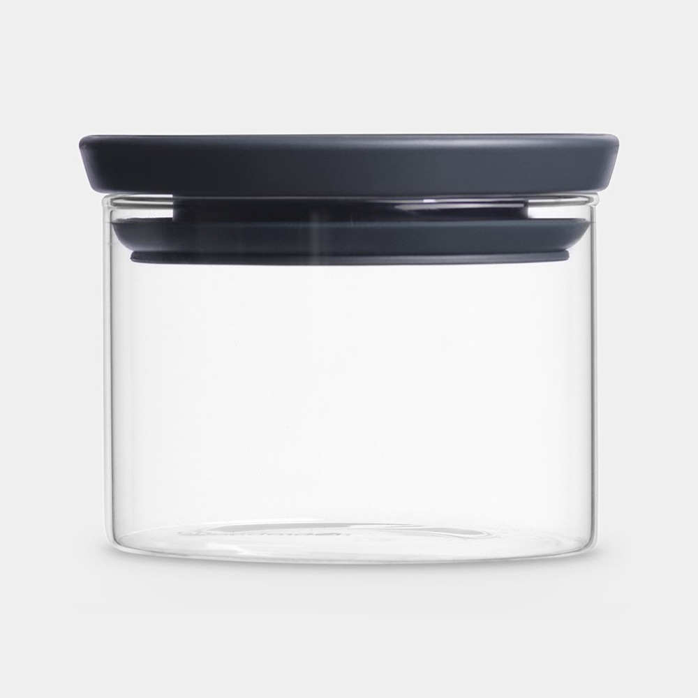 Glasburk 0,3L, STACKABLE SMALL JAR, Ø 10,4 x H 8,5 cm, Brabantia, Klar / Mörkgrå i gruppen Förvaring / Köksförvaring / Förvaringslådor och burkar / Brabantia hos SmartaSaker.se (41003)