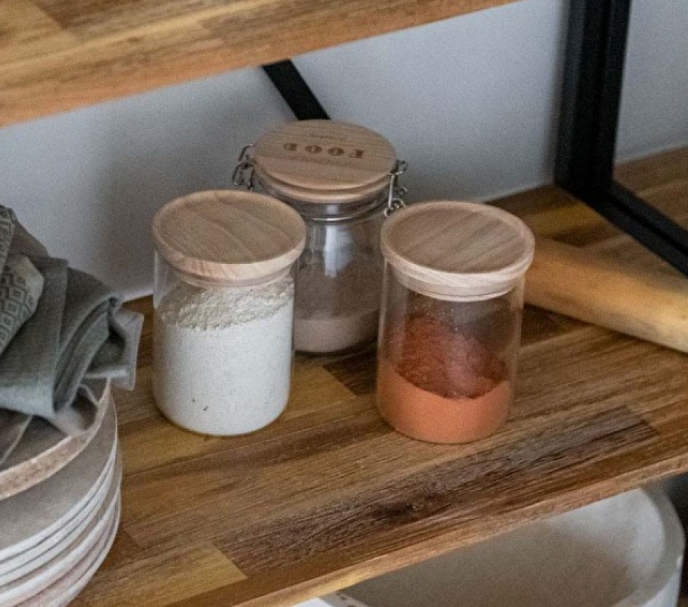 Glasburk för torrvaror, 0,6 L, HERMET ROUND SMALL, Klar / Natur i gruppen Förvaring / Köksförvaring / Förvaringslådor och burkar hos SmartaSaker.se (41010)