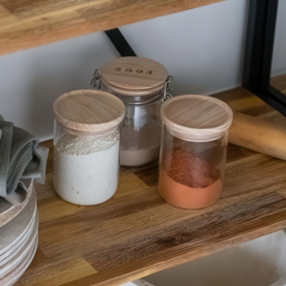 Glasburk för torrvaror, 0,6 L, HERMET ROUND SMALL, Klar / Natur i gruppen Förvaring / Köksförvaring / Förvaringsburkar hos SmartaSaker.se (41010)