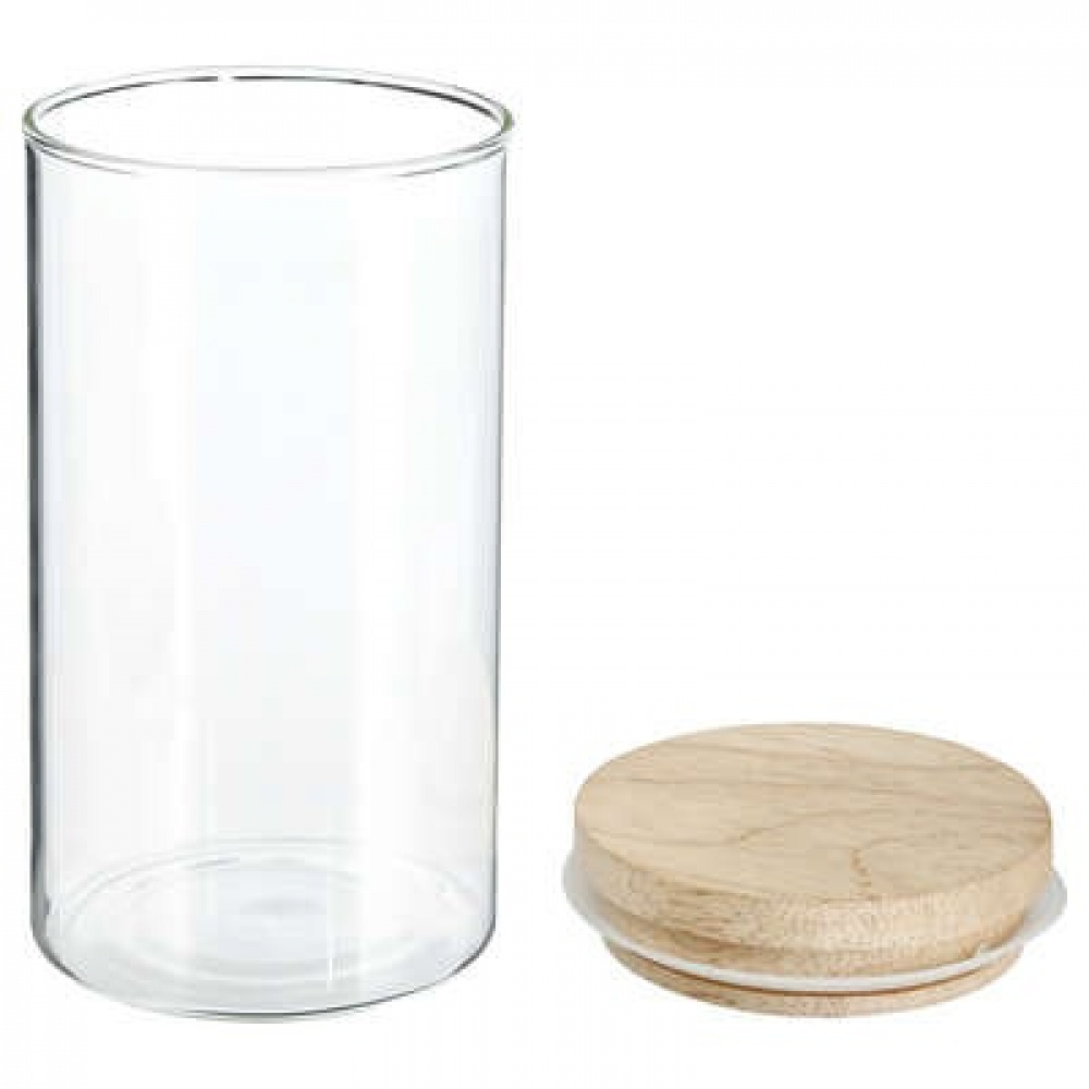 Glasburk för torrvaror, 1 L, HERMET ROUND Medium, Klar / Natur i gruppen Förvaring / Köksförvaring / Förvaringslådor och burkar hos SmartaSaker.se (41014)