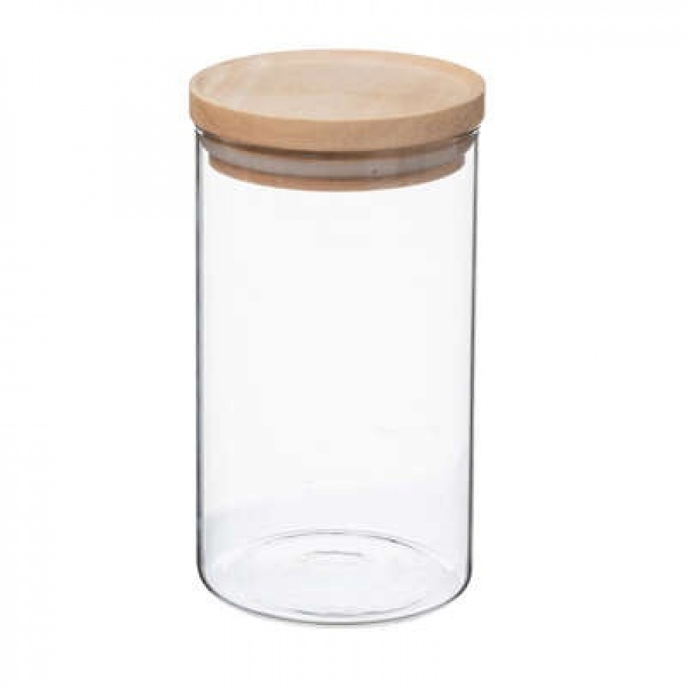 Glasburk för torrvaror, 1 L, HERMET ROUND Medium, Klar / Natur i gruppen Förvaring / Köksförvaring / Förvaringslådor och burkar hos SmartaSaker.se (41014)